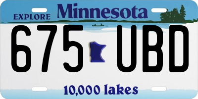 MN license plate 675UBD
