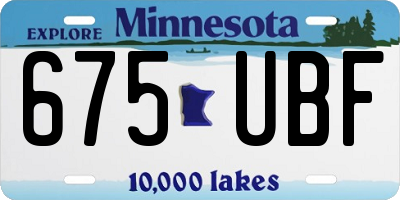 MN license plate 675UBF