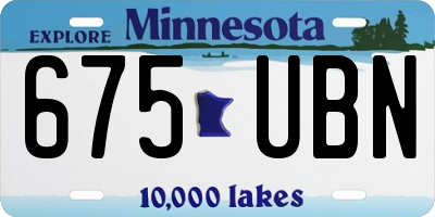 MN license plate 675UBN