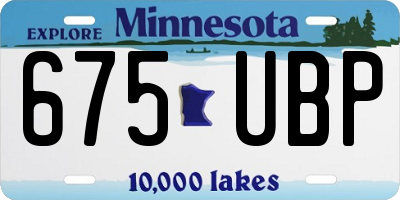 MN license plate 675UBP