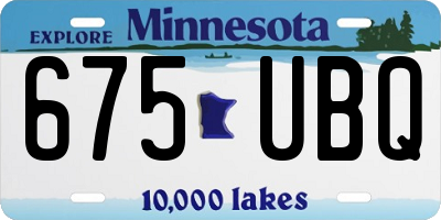 MN license plate 675UBQ