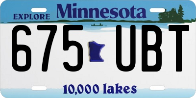 MN license plate 675UBT