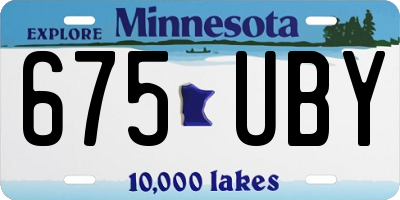 MN license plate 675UBY