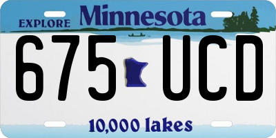MN license plate 675UCD