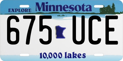 MN license plate 675UCE