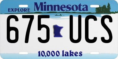 MN license plate 675UCS