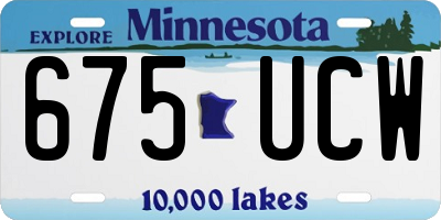 MN license plate 675UCW