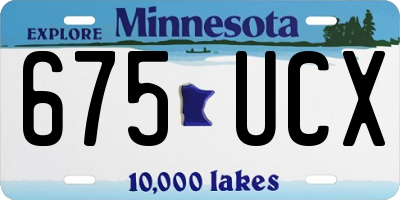 MN license plate 675UCX