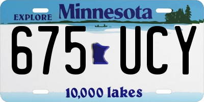 MN license plate 675UCY