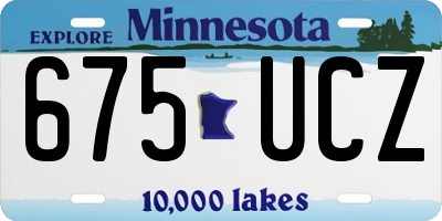 MN license plate 675UCZ
