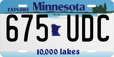MN license plate 675UDC