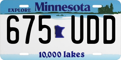 MN license plate 675UDD