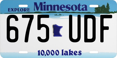 MN license plate 675UDF