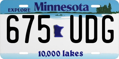 MN license plate 675UDG