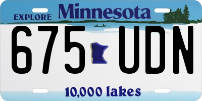 MN license plate 675UDN