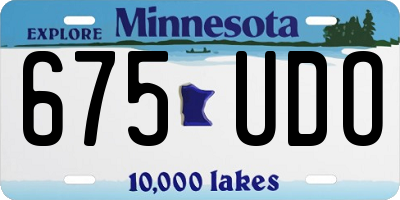 MN license plate 675UDO