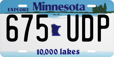 MN license plate 675UDP