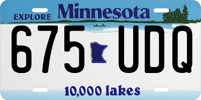 MN license plate 675UDQ