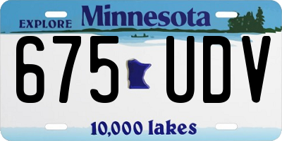MN license plate 675UDV