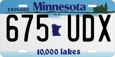 MN license plate 675UDX