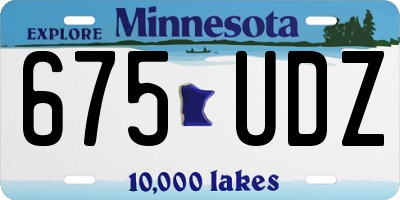 MN license plate 675UDZ