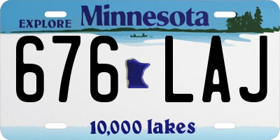 MN license plate 676LAJ