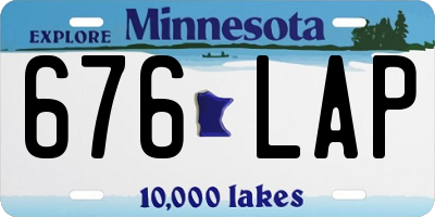 MN license plate 676LAP