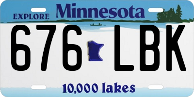 MN license plate 676LBK