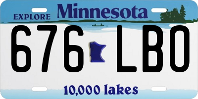 MN license plate 676LBO
