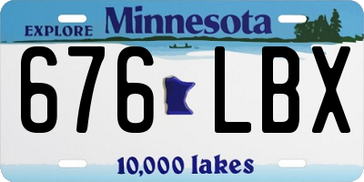 MN license plate 676LBX