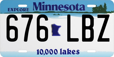 MN license plate 676LBZ