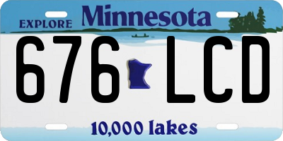 MN license plate 676LCD