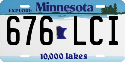 MN license plate 676LCI