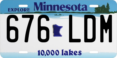 MN license plate 676LDM