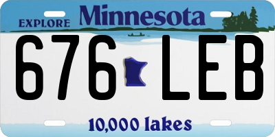 MN license plate 676LEB
