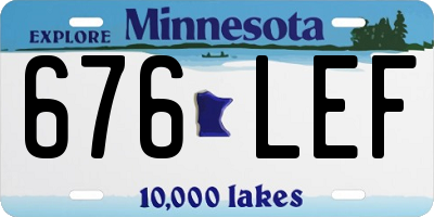 MN license plate 676LEF