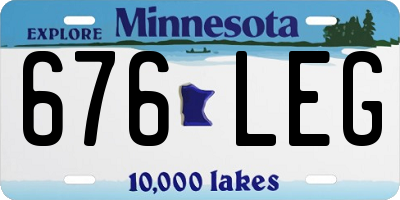 MN license plate 676LEG