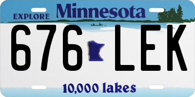 MN license plate 676LEK