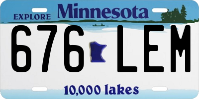MN license plate 676LEM