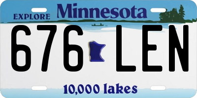 MN license plate 676LEN