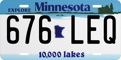 MN license plate 676LEQ