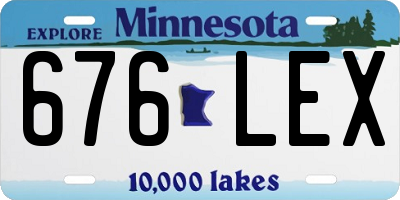 MN license plate 676LEX