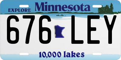 MN license plate 676LEY