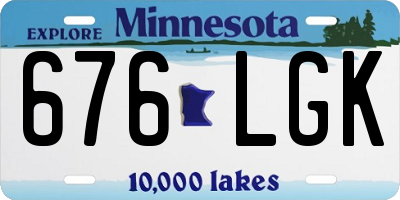 MN license plate 676LGK