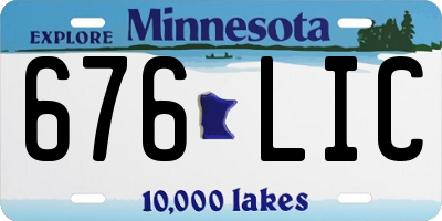 MN license plate 676LIC
