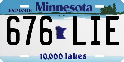 MN license plate 676LIE