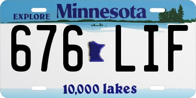 MN license plate 676LIF