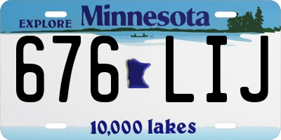 MN license plate 676LIJ