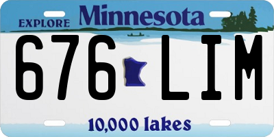 MN license plate 676LIM