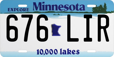 MN license plate 676LIR